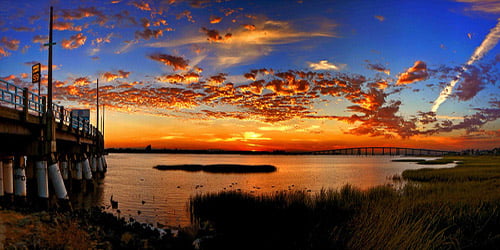 Sunset at Napa River, Vallejo, California 